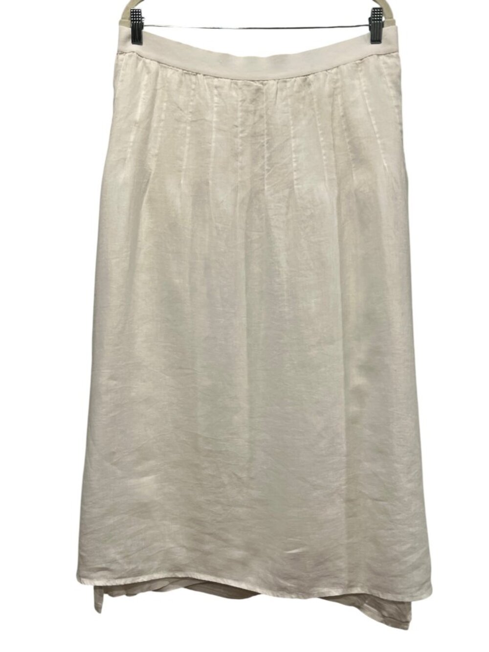 J Jill Love Linen Pull-on A-line Midi Skirt, NWT, White, L